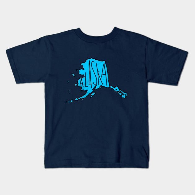 The State of Alaska Kids T-Shirt by loudestkitten